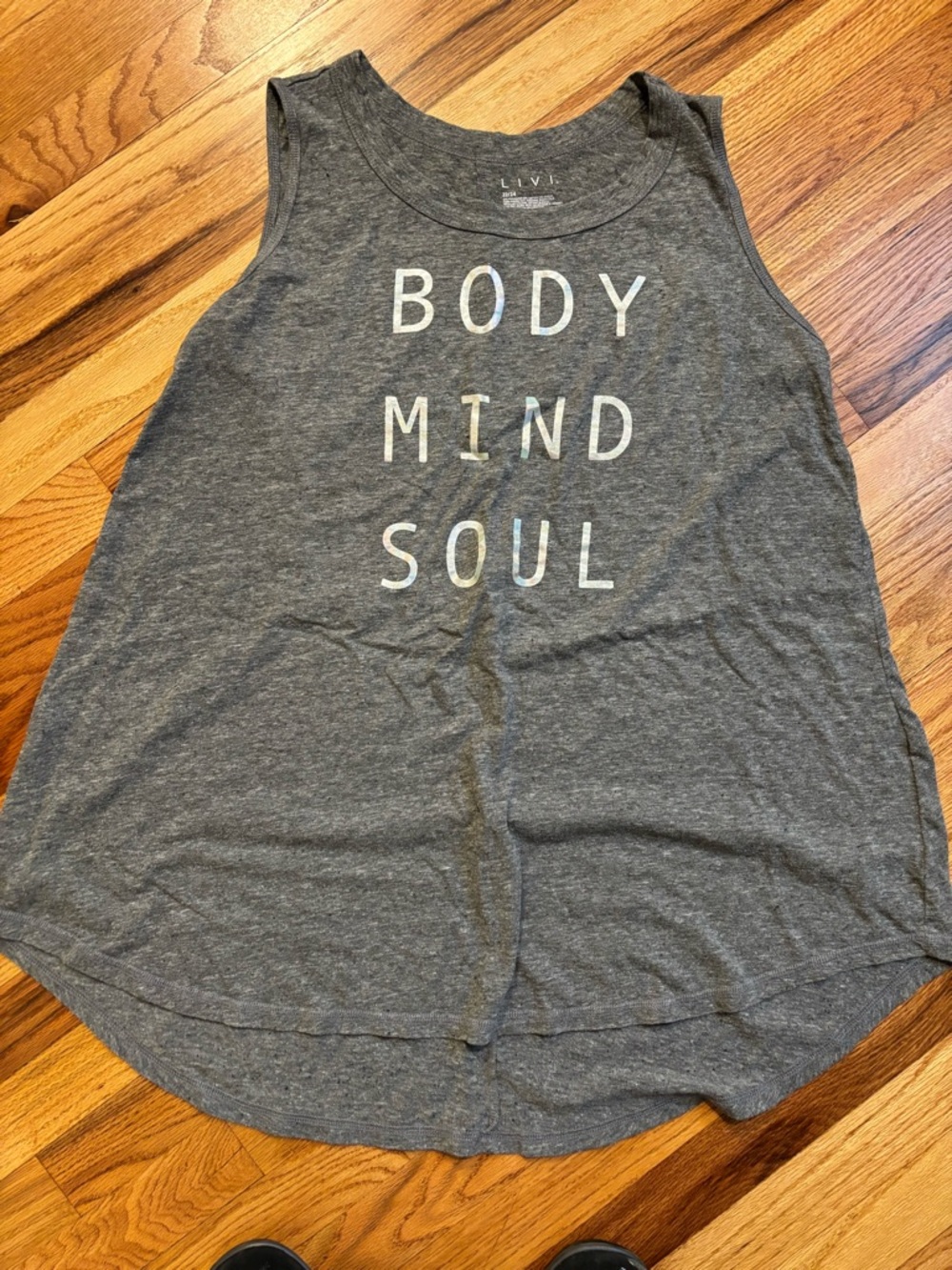 Livi Active Gray "BODY MIND SOUL" Tank Top 22/24